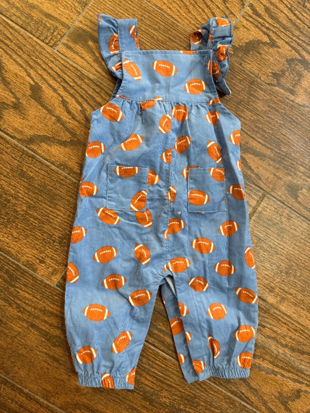 Baby Girl’s Angel Dear Football Overalls - 6-12M